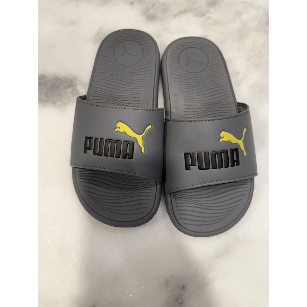 PUMA Cool Cat 2.0 Kids Size 4 Grey Unisex Slides Sandals New‎ with Tags